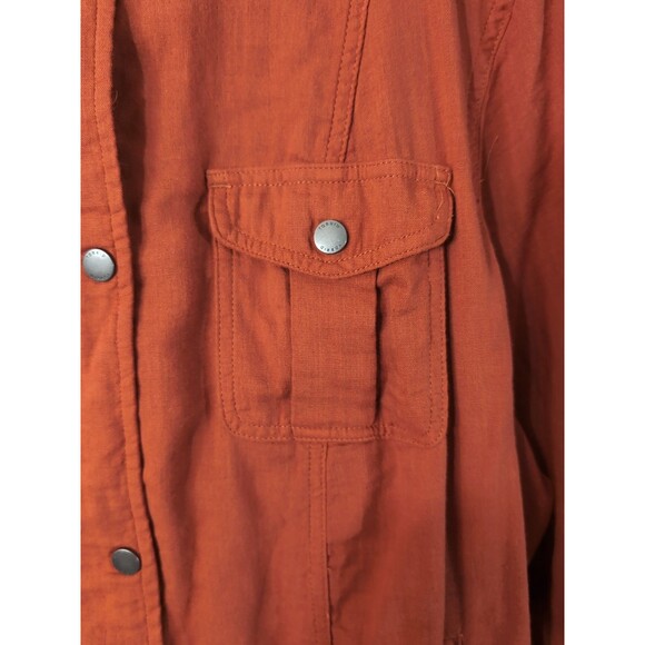 Torrid 3 Jacket Size 3X Orange Cotton Blend Unlined Moto Military Lightweight - Picture 13 of 16